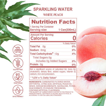 Chi Forest White Peach Sparkling Water (11.15 Oz* 24)