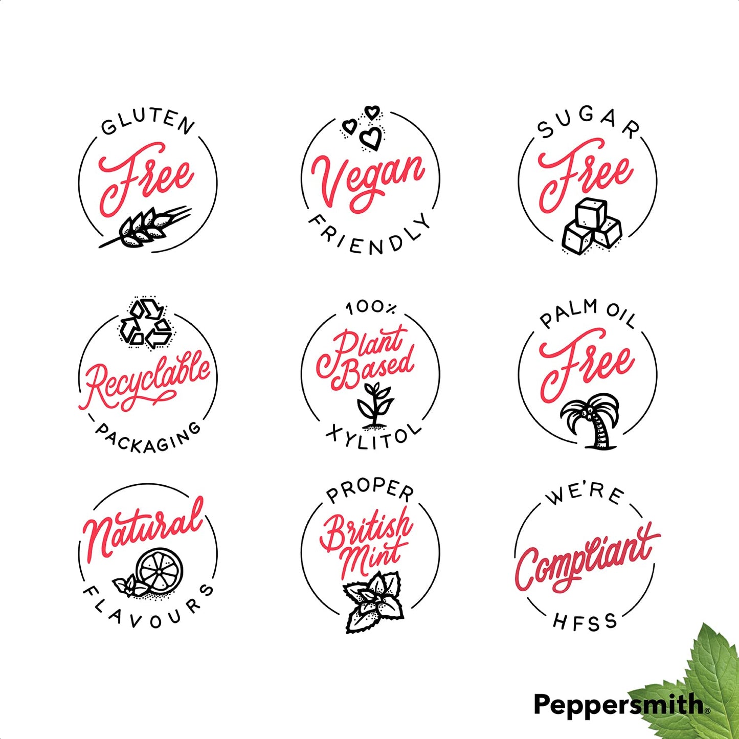 Peppersmith Strawberry Dental Mints 12x15g