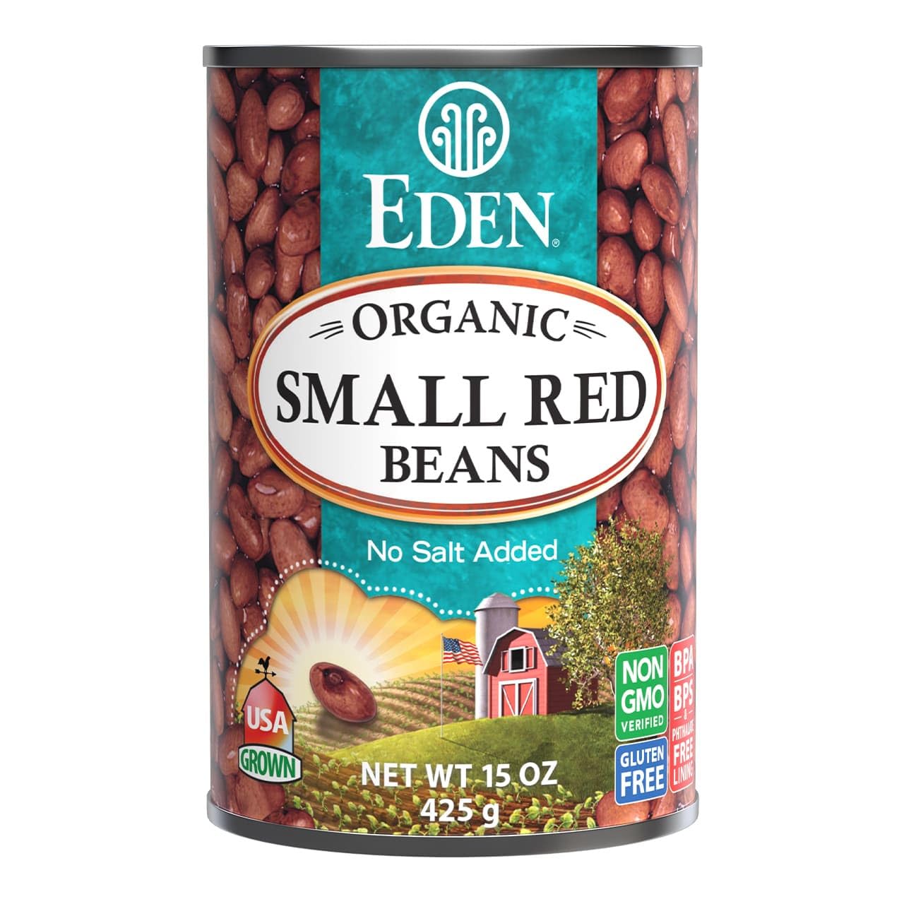 Eden Organic Small Red Beans, No Salt Added, 15-Ounce Cans (Pack of 12)