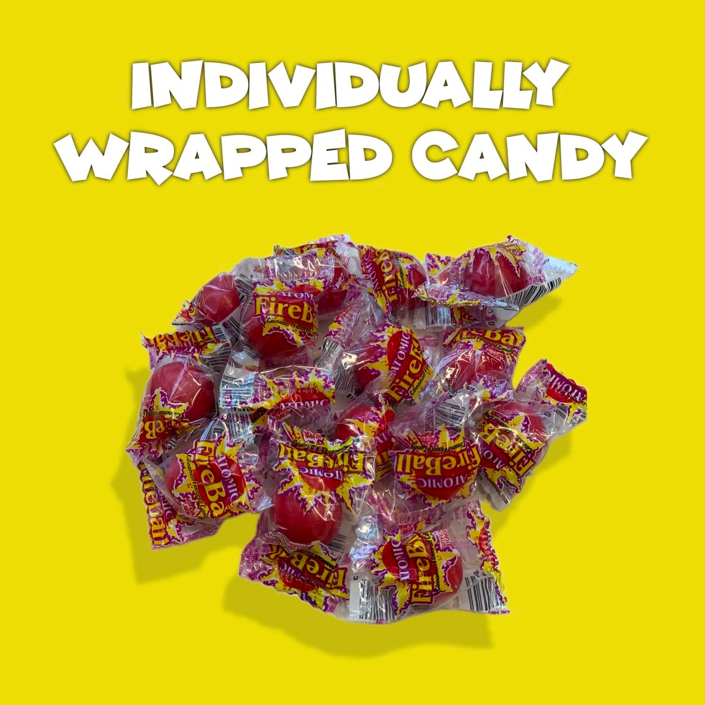 CandyKrave Atomic Fireballs Candy in Bulk - 1 LB Cinnamon Flavored Fire Balls Hard Candy - Jawbreakers Candy Individually Wrappe