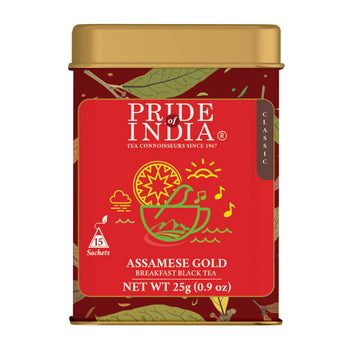 Pride Of India - Natural Indian Assam Breakfast Black Tea, 25 Count (6-Pack)