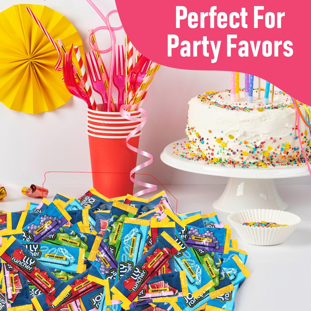 Jolly Ranchers Hard Candy Stix, Pack Of Hard Candy Individually Wrapped, Ideal For Trick Or Treating And Stocking Stuffers, Perf