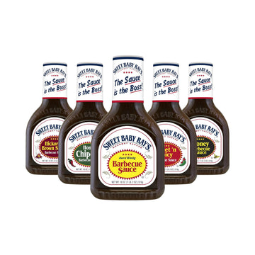 Sweet Baby Ray's Trial Pack Barbecue Sauces Includes 1 Original, 1 Sweet n Spicy, 1 Honey, 1 Hickory Brown Sugar, 1 Honey Chipot