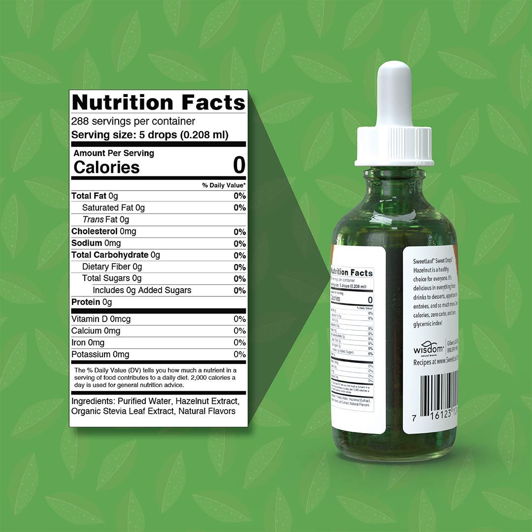 Sweetleaf Sweet Drops Flavored Stevia Sweetener Hazelnut & English Toffee Variety Pack 2Oz