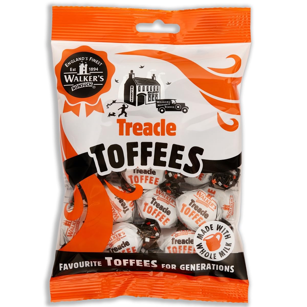 Walkers' Nonsuch Treacle Toffee | With Condensed Milk & Black Treacle | Classic English Chewy Toffee | Imported From The Uk | Tr