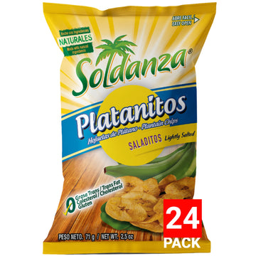 Soldanza Lightly Salted Plantain Chips, 2.5 Ounce (Pack Of 24)