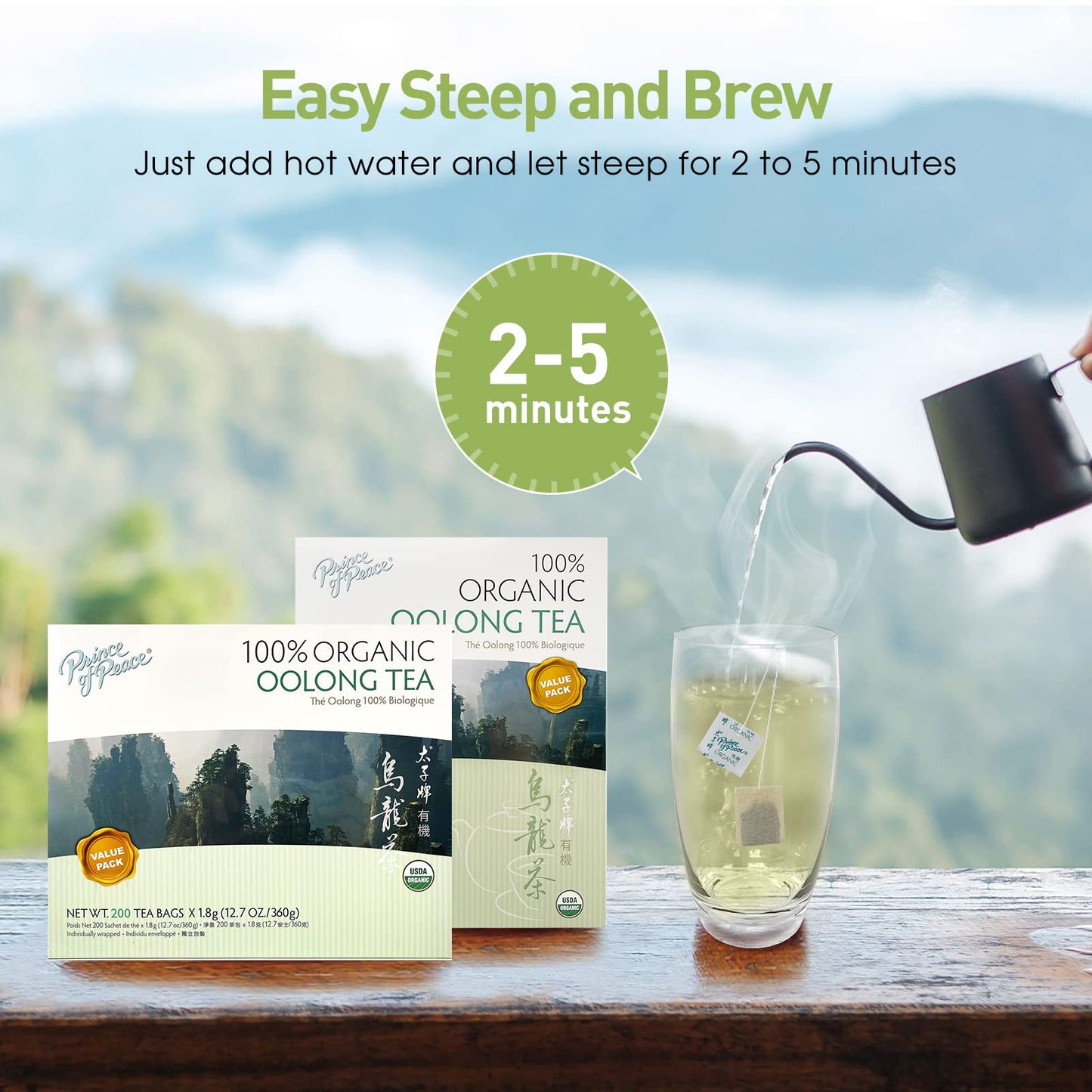 Prince Of Peace 100% Organic Tea, Best Value Family Size, 200 Tea Bags (Organic Oolong Tea)