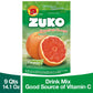 Zuko Grapefruit Instant Powder Drink | Family Pack | No Sugar Needed | Vitamin C | 14.1 Ounce (Pack of 6)