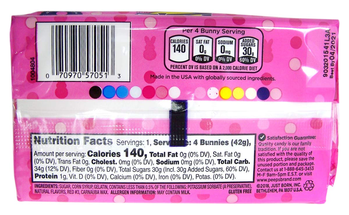 Easter Peeps Marshmallow Pink Bunny Shaped Candy, 1.5 Ounce, Pack Of 3