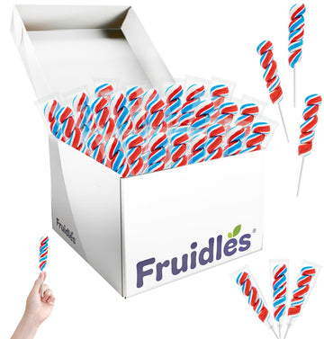 Patriotic Twist Lollipop, USA Red, Blue, & White Mixed Fruit Flavor, Individually Wrapped, 3'' Inch Sucker (192-Pack)