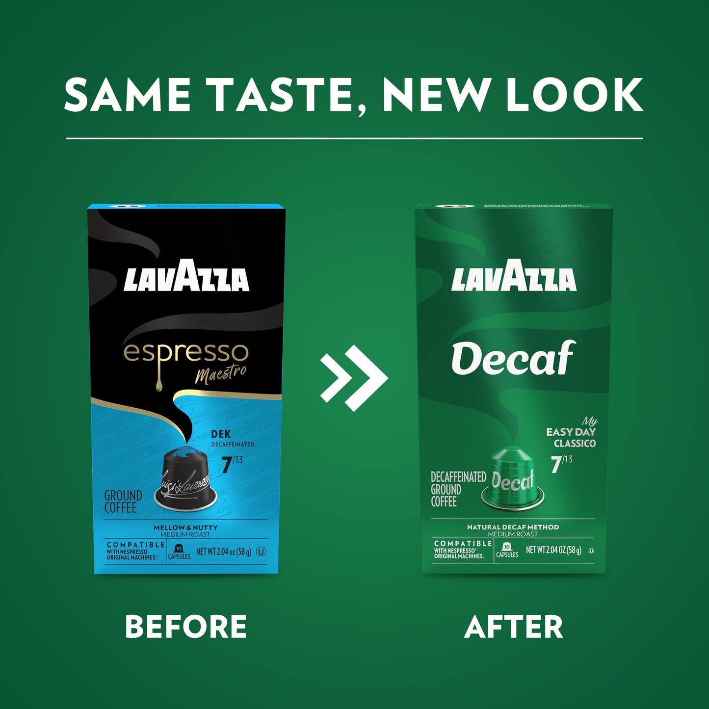 Lavazza Decaf Aluminum Capsules Compatible with Nespresso* Original Machines  Medium Roast (10 Capsules)