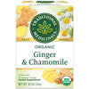 Traditional Medicinals Organic Ginger & Chamomile Herbal Tea, Relieves Occasional Indigestion or Nausea, (Pack of 1) - 16 Tea Ba