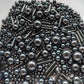Edible Black Pearl Sugar Sprinkles Candy Mix Size Baking Edible Cake Decorations Cupcake Toppers Cookie Decorating Wedding Party Valentine Halloween Christmas Supplies 100G/3.53Oz