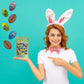 Easter Double Crisp Eggs Milk Chocolate, Happy Easter Day Eggs, Party Bag Fillers, Individually Wrapped, (1 Pound) Approx. 100 Eggs
