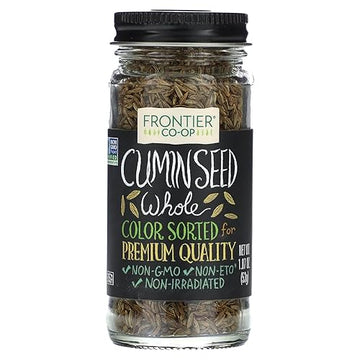 Frontier Cumin Seed, Whole, 1.87-Ounce - Organic Spice, Flavorful Seasoning for Cooking, Gluten-Free, Non-GMO