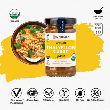 Mekhala Organic Gluten Free Curry Paste Value 3-Pack (3X3.5Oz) (Yellow)