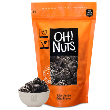 Dried Prunes Pitted | 1 lb - Dried Fruit Jumbo | No Sugar Added | Dehydrated Fruit Bites | Packed in New York Zip-Seal Bag for E