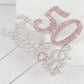 Laskyer 50 & Fabulous Silver Pink Rhinestone Cake Topper - Happy 50Th Birthday Cheers To Fifty Years Old Bday Party Metal Sparkl