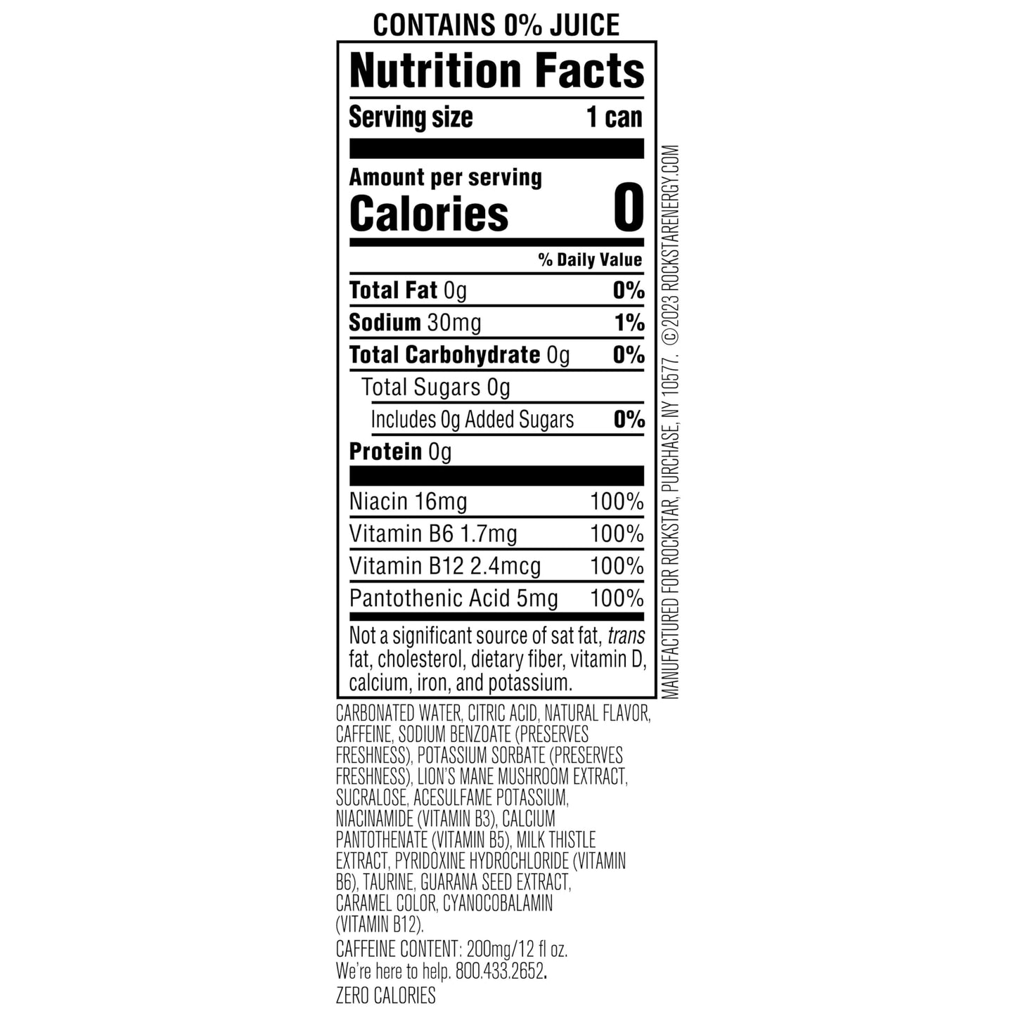 Rockstar Focus  Lemon Lime  12 Fl Oz Cans (Pack of 12)