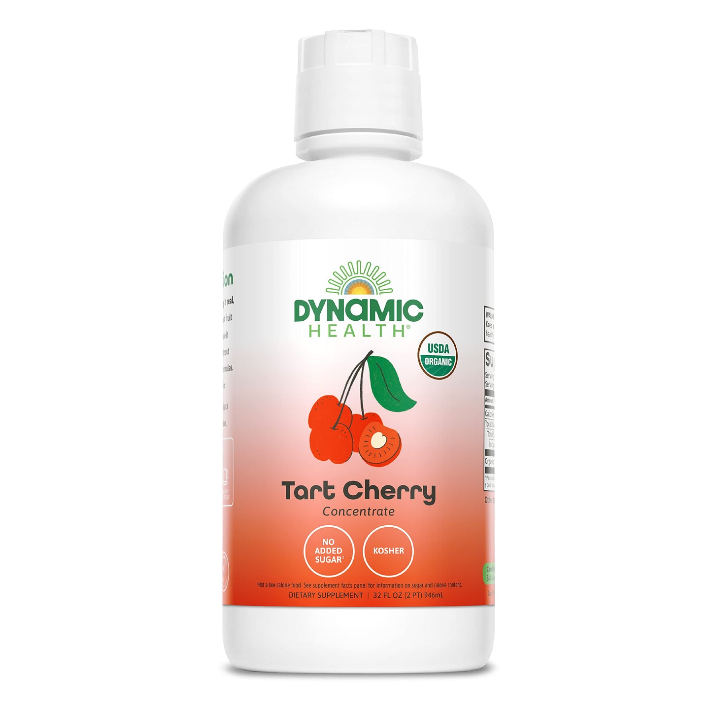 Dynamic Health Organic Tart Cherry Juice, Unsweetened 100% Juice Concentrate, Antioxidants nutrition product, No Sweeteners or Additives, Vegan, Gluten Free, BPA Free (32oz)
