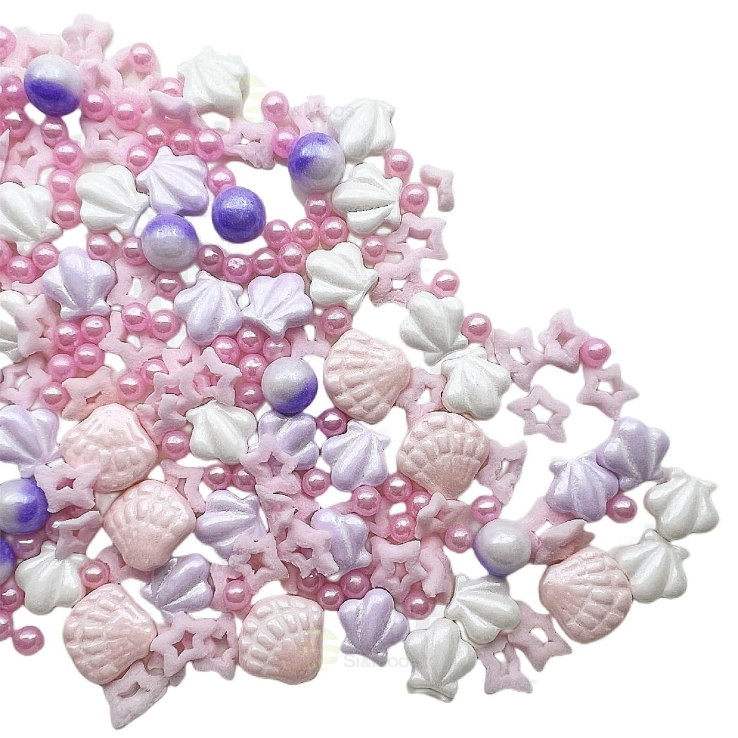 Se Si&Moos Pink Sprinkles Pink Sea Shell Sprinkles Edible Seashells Cake Decorations Edible Beach Cake Decoration Edible Sea She