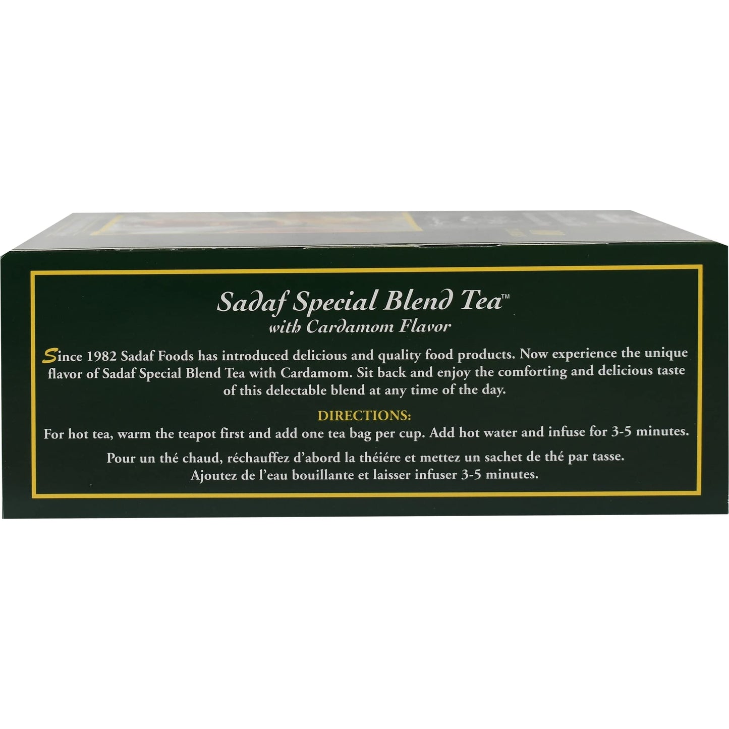 Sadaf Cardamom Tea Bags - Special Blend Cardamom Ceylon Black Tea - Quicktea Product Harvested In Sri Lanka - 50 Individually Fo