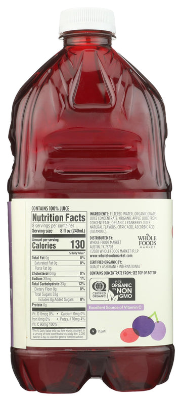 365 by Whole Foods Market, Organic Grape-Cranberry Juice Blend, 64 Fl Oz