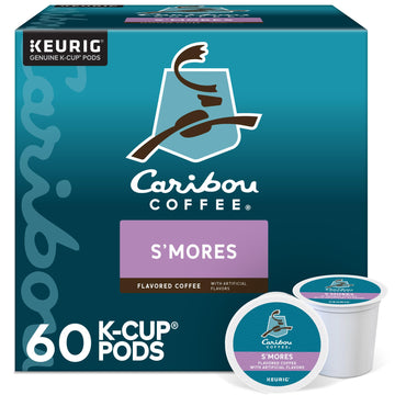 Caribou Smores Cabin Coffee, Single Serve Keurig K-Cup Pods, Medium Roast Coffee, 60 Count (6 Packs of 10)