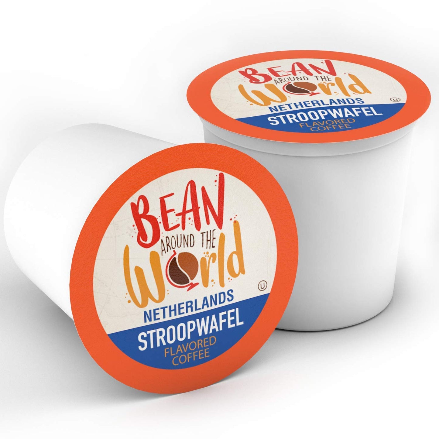 BEAN AROUND THE WORLD Flavored Coffee Compatible with Keurig 2.0, Stroopwafel, 40 Count