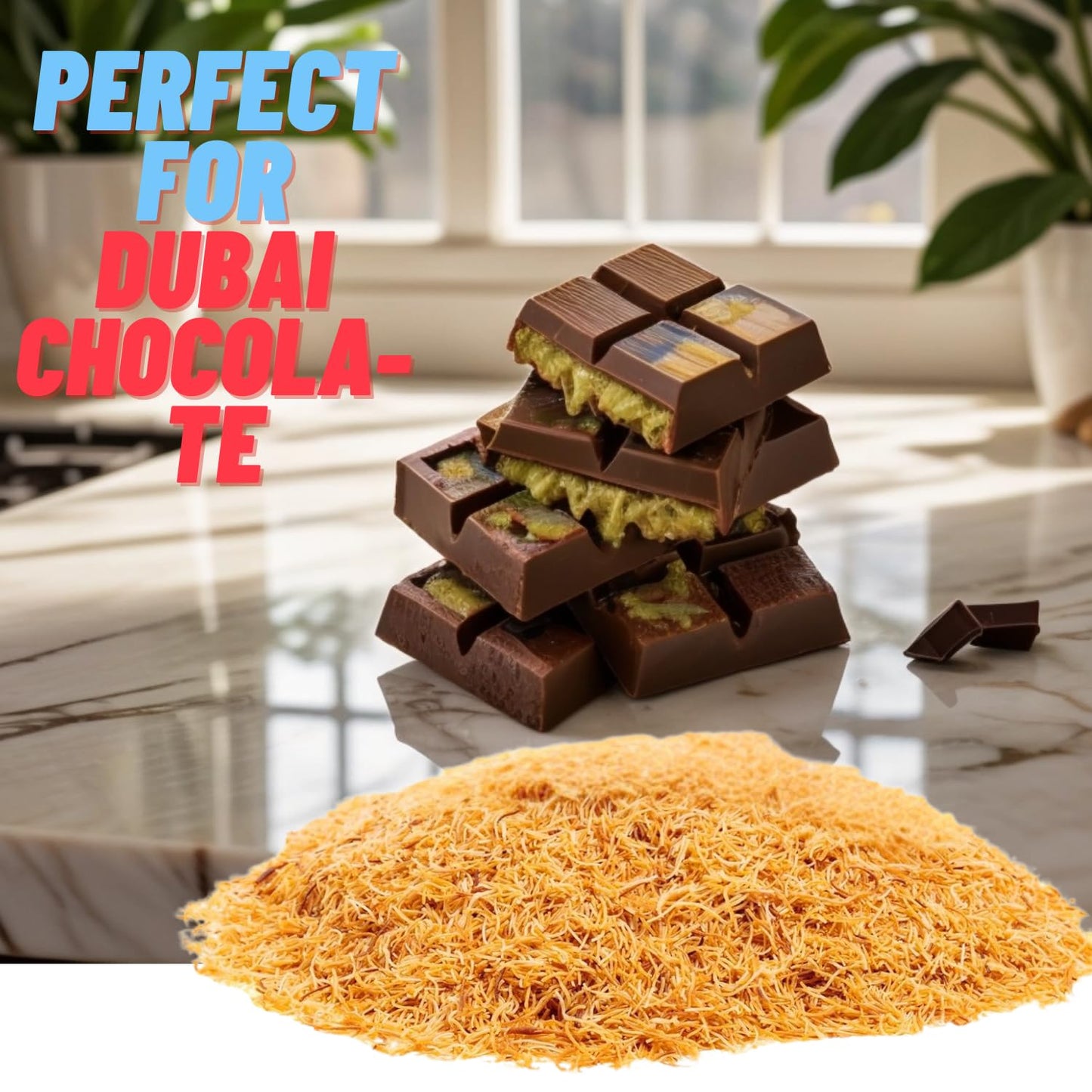 Roasted Kataifi Shredded Fillo Dough 10kg (22 lbs) - Crispy Pre-Toasted Kadayif for Dubai Chocolate Bar  Kunefe  Knafeh & Pastry Professionals - Bulk Catering Size  Vegan  Product of Turkey