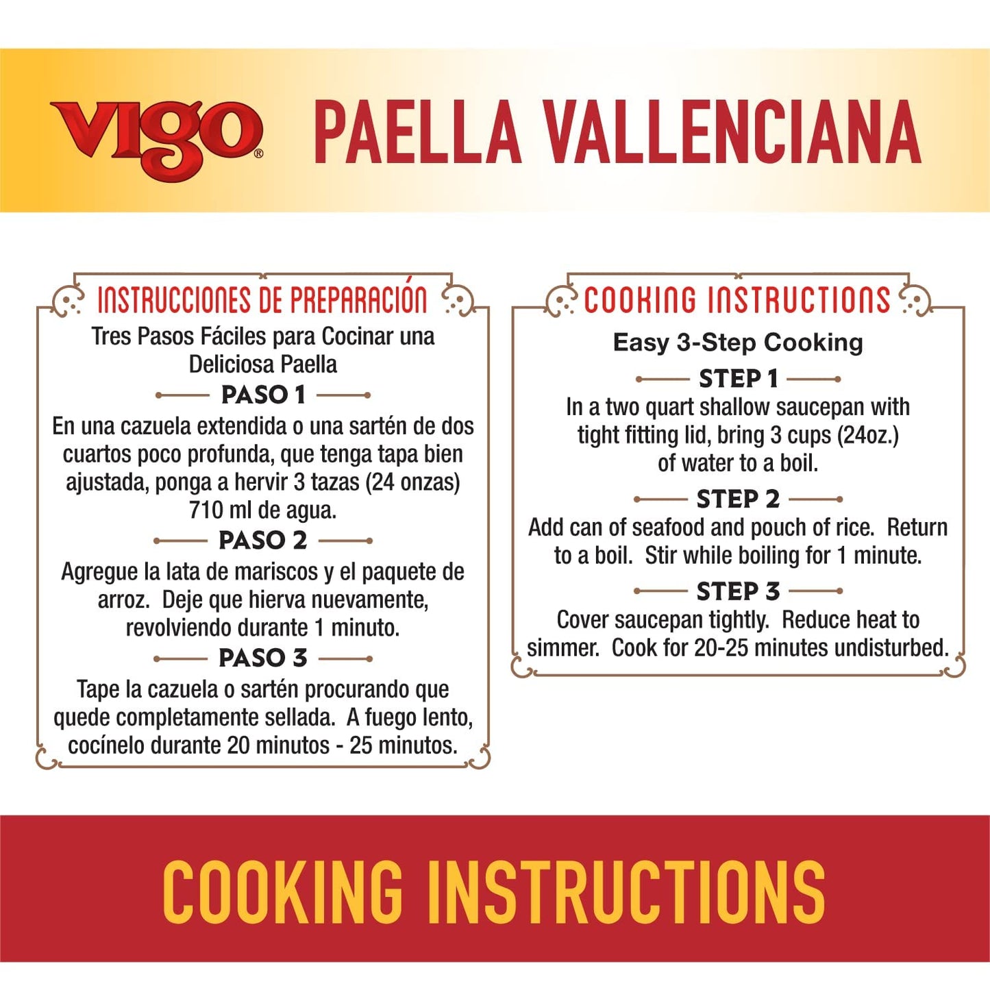 Vigo Authentic Paella Valenciana, Yellow Rice & Seafood Dinner, Spanish Recipe (Yellow Rice & Seafood Dinner, 19 Ounce (Pack of