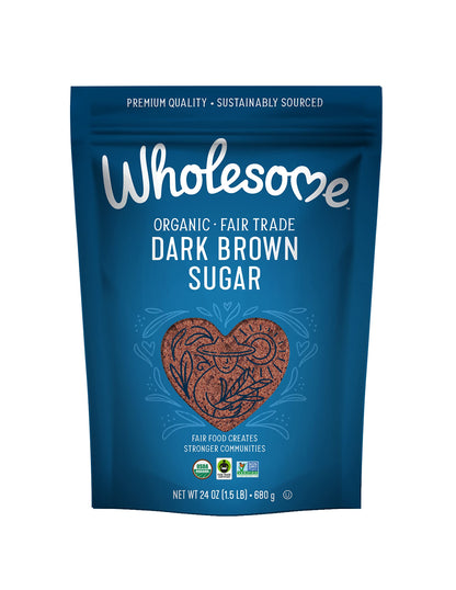 Wholesome Sweeteners Fair Trade Organic Dark Brown Sugar, 24 Ounce Pouch