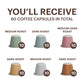 G Grana Coffee Pods, Nespresso Compatible, Variety Pack, Medium & Dark Roast, 60 Count, USDA Organic 100% Arabica, Compostable compact pieces