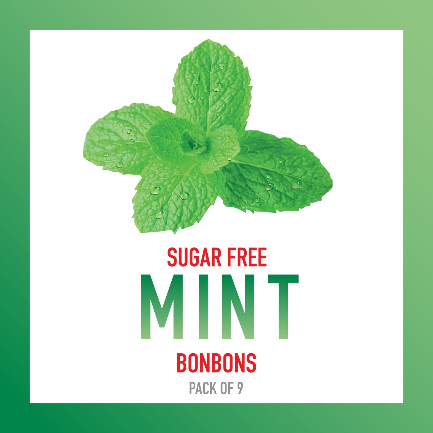 Swiss Imports Sugar Free Bonbons Hard Candy Drops, Mint, 1.4 Oz/40G Box, 9 Pack