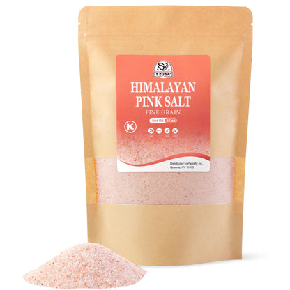 52USA Himalayan Pink Salt Fine, Non-GMO Fine Ground Table and Cooking Salt, 16oz (1 Pound), 100% Real, Pure, Unrefined Himalayan