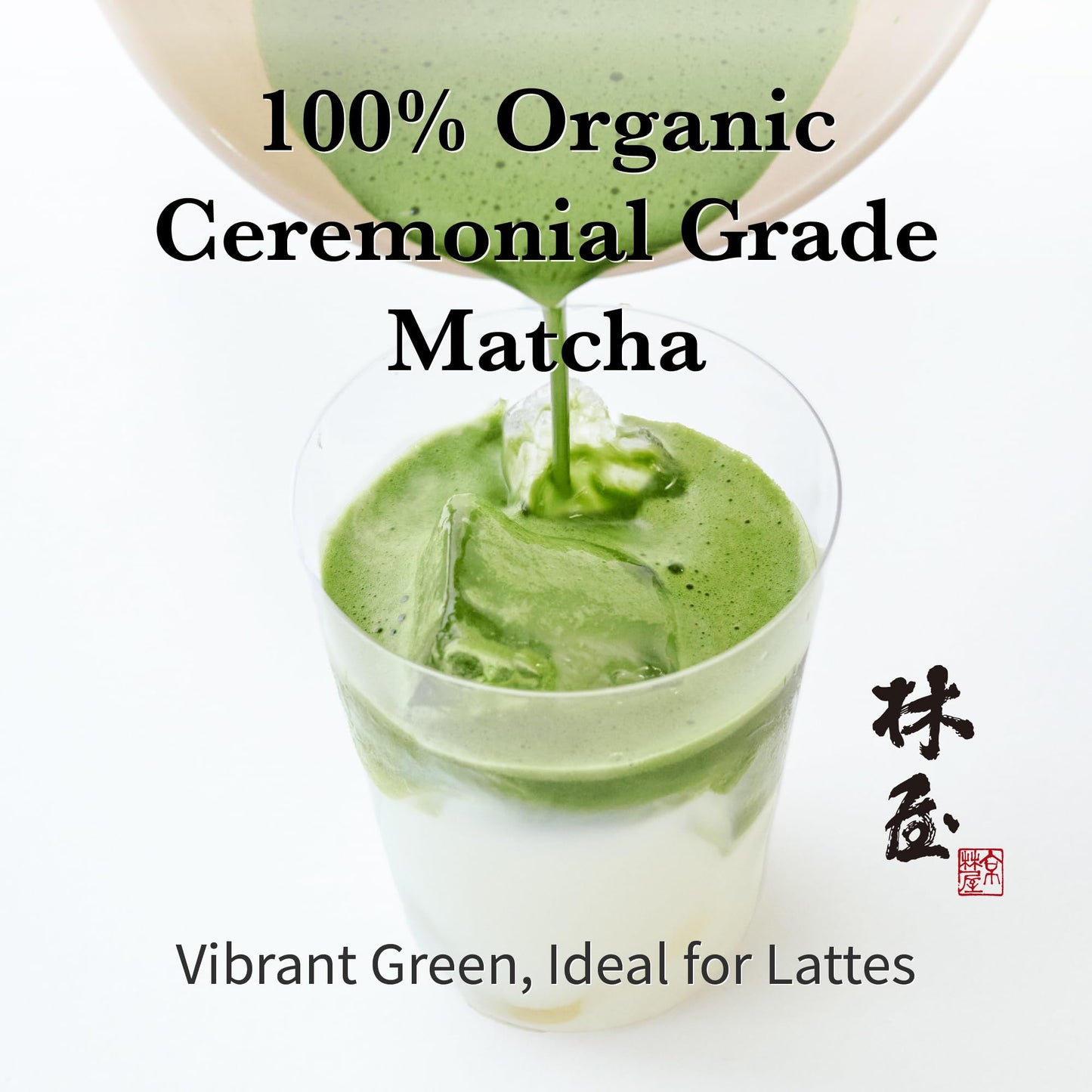 KYOHAYASHIYA Organic Matcha Powder - Ceremonial Grade Japanese Green Tea - 30g (1.06oz)