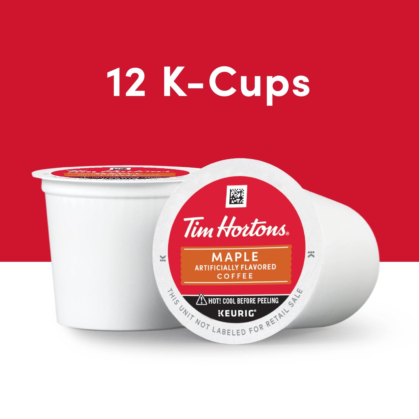 Tim Hortons Maple Flavored Coffee K-Cup Pods, 12 Count, Red, Compatible with Keurig malt-inspired