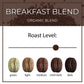 The Bean Organic Coffee Company Breakfast Blend, Medium Dark Roast, Ground Coffee, 16-Ounce Bag, Caf   molido tostado org  nico