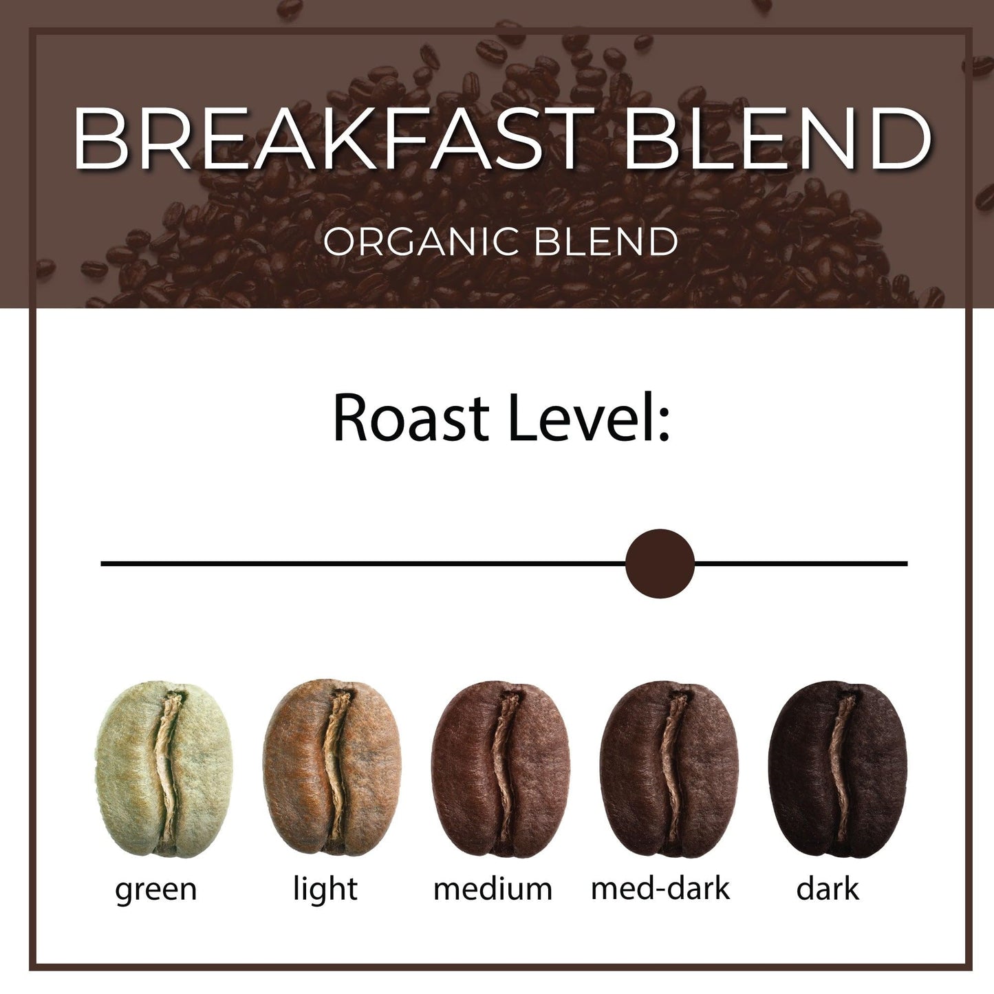 The Bean Organic Coffee Company Breakfast Blend, Medium Dark Roast, Ground Coffee, 16-Ounce Bag, Caf   molido tostado org  nico