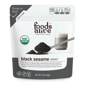 Foods Alive | Organic Black Sesame Seeds | 12 oz