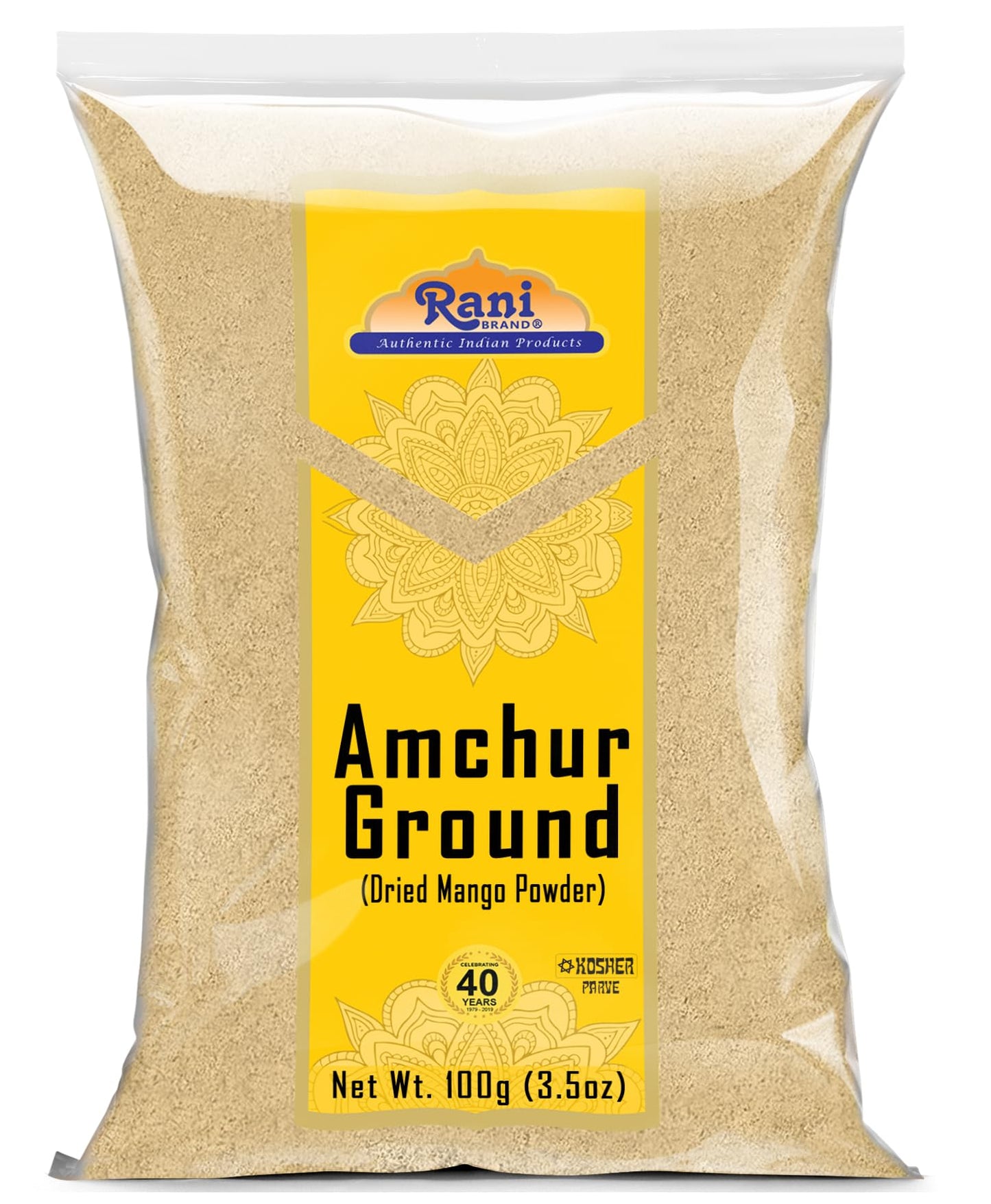 Rani Amchur (Mango) Ground Powder Spice 3.5Oz (100G) ~ All Natural, Indian Origin | No Color | Gluten Friendly | Vegan | Non-Gmo