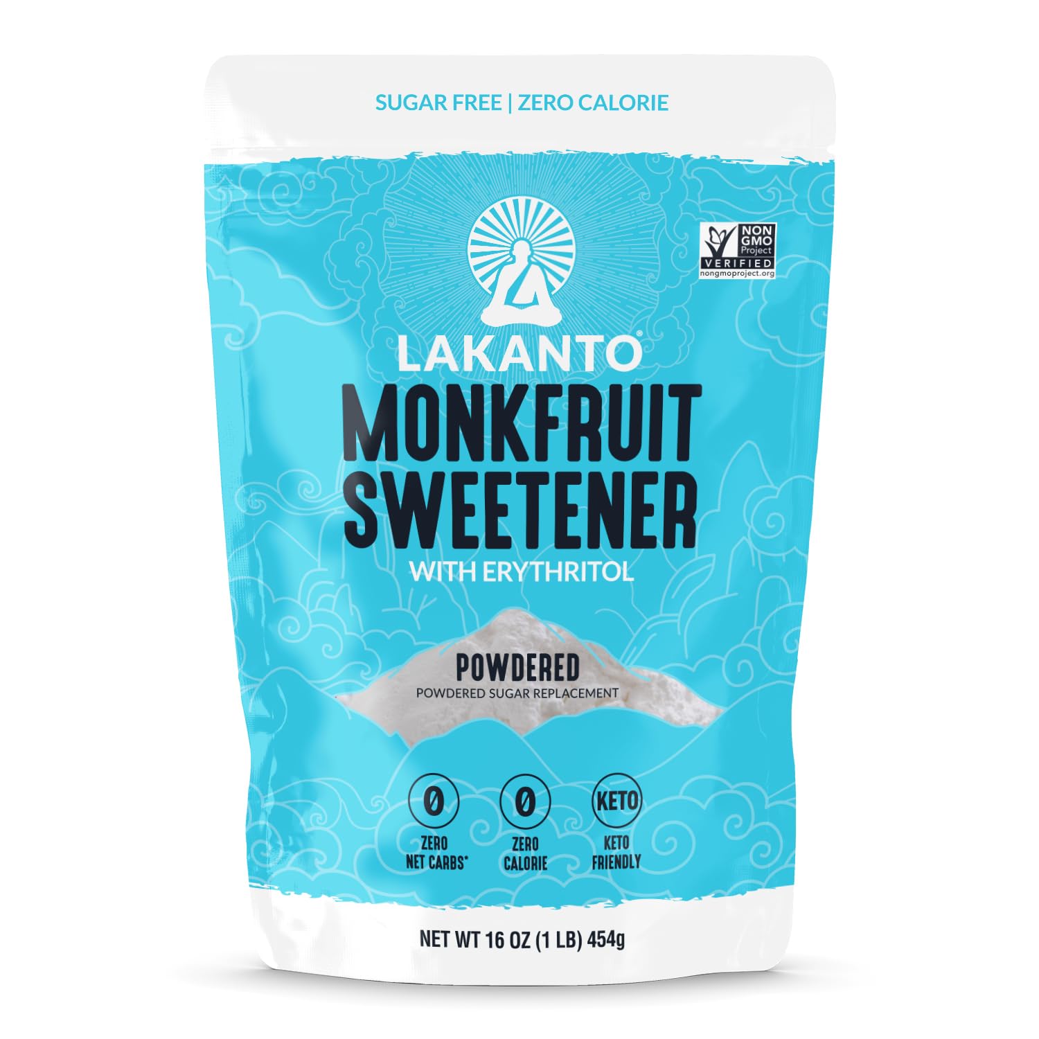 Lakanto Powdered Monk Fruit Sweetener With Erythritol, Powdered Sugar Substitute Sweetener For Baking & Cooking Waffles, Donuts,