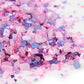 Sanding Sugar Edible Pink Glitter Stars Mix, Edible Purple&Pink Sugar Sprinkles For Cake Decorating, Sparkling Edible Pink Sandi
