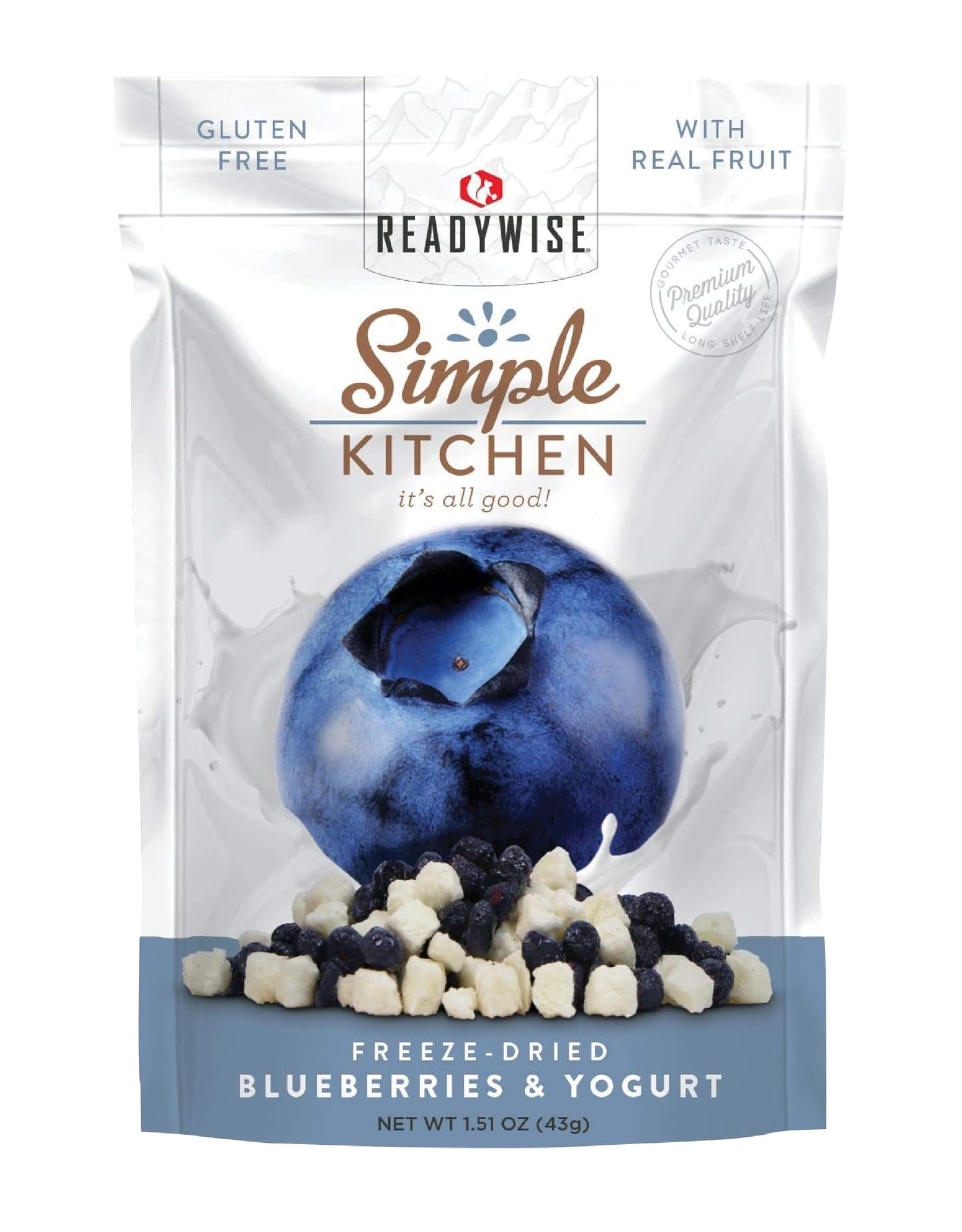 Readywise - Simple Kitchen, Freeze-Dried Blueberries & Yogurt, Pack Of 1 Vegetarian, Gluten Free, Snacks, Blueberries, Yogurt, D
