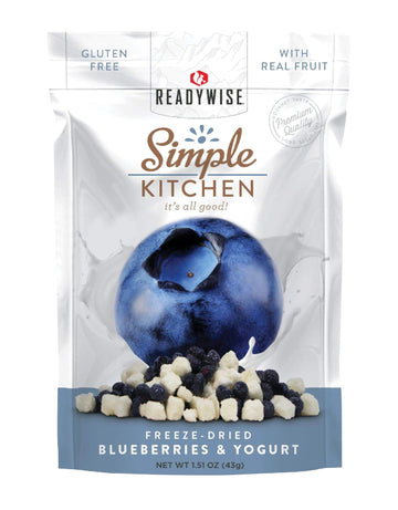 Readywise - Simple Kitchen, Freeze-Dried Blueberries & Yogurt, Pack Of 1 Vegetarian, Gluten Free, Snacks, Blueberries, Yogurt, D