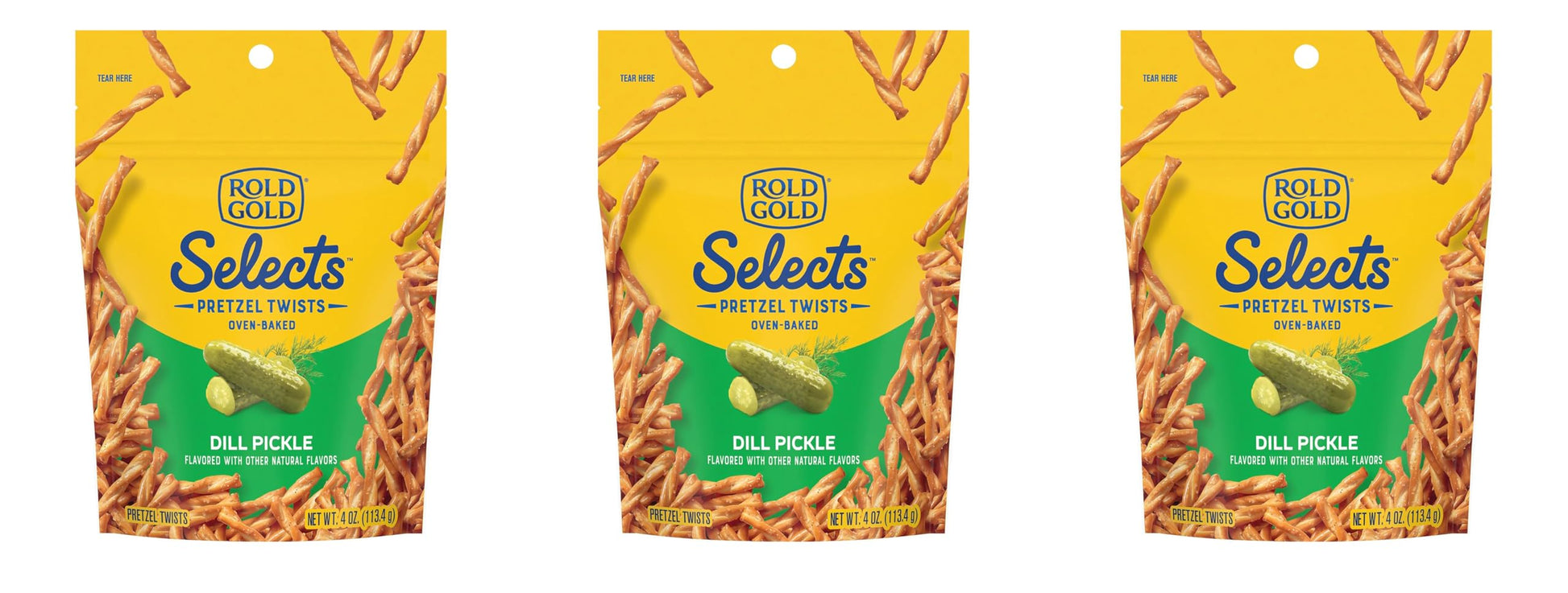 Rold Gold Selects Dill Pickle Pretzel Twists (4 Oz)  3-Pack Bundle By Superdeals