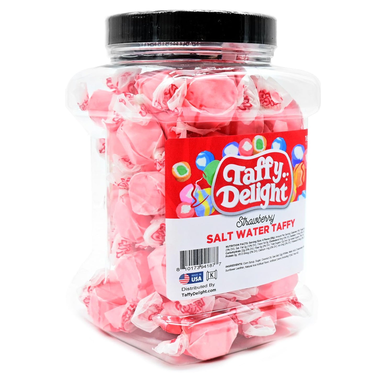 Taffy Delight Salt Water Taffy (16Oz, Strawberry)