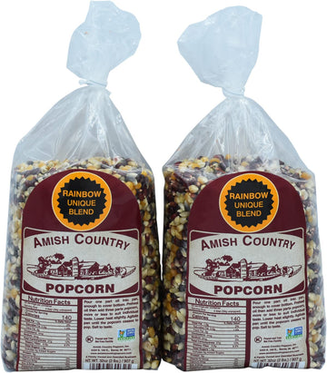 Amish Country Popcorn | 2-2 lb Bags | Rainbow Popcorn Kernels | Old Fashioned, Non-GMO and Gluten Free
