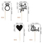 ZHUOWEISM Cupcake Toppers 24 PCS Glitter Heart Ring Bachelorette Wedding Engagement Party Decorations Small Black Bamboo
