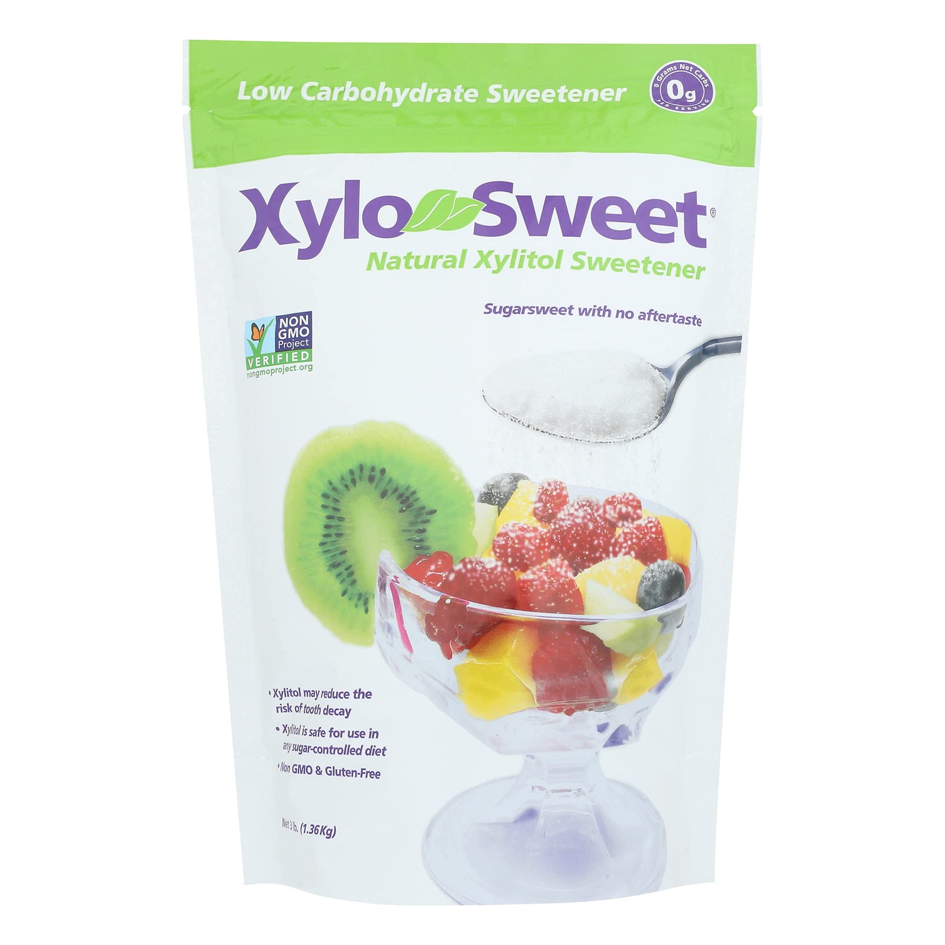 Xlear XyloSweet Non-GMO Xylitol Sweetener - Natural Sweetener Sugar Substitute, Granules, 3 Pound Bag (Pack of 1)